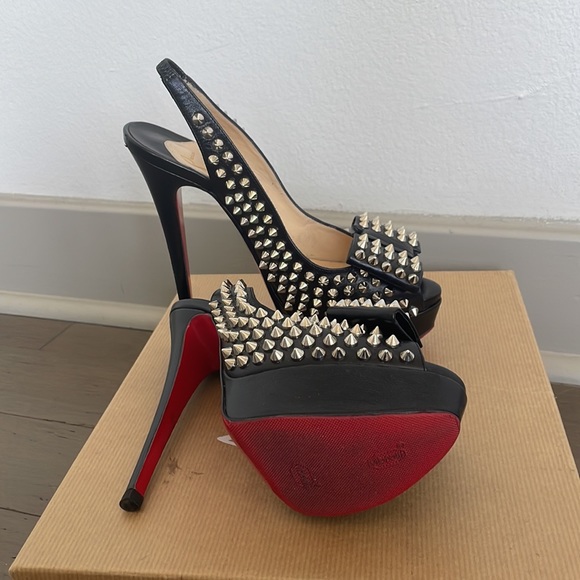 Christian Louboutin black spiked platform - Picture 4 of 4
